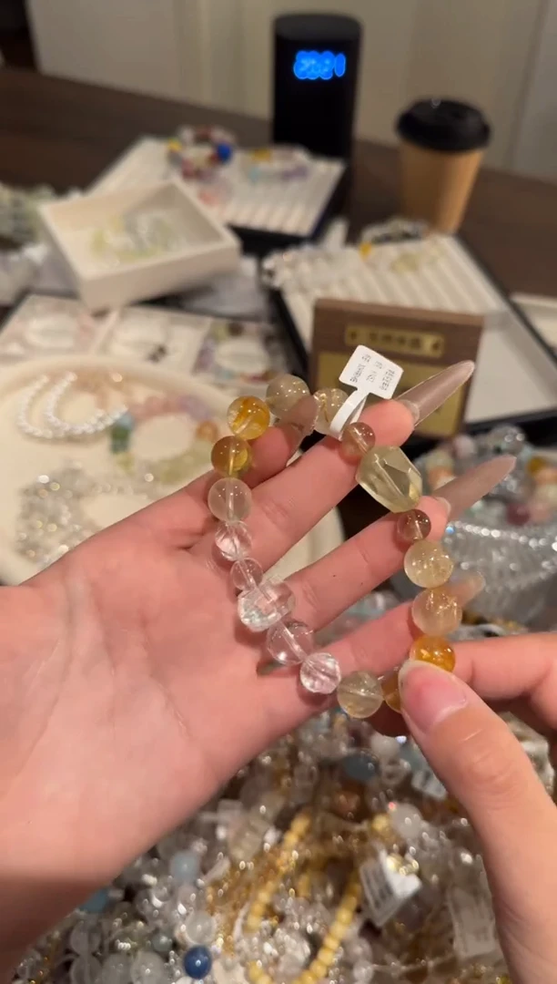 水晶手链合金金发晶多宝x1452