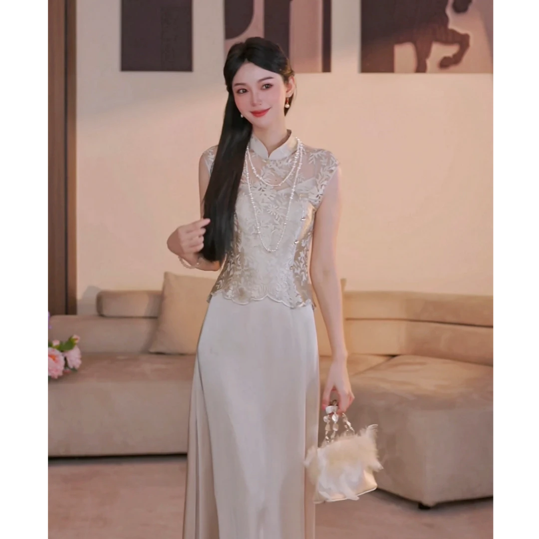 【方沅】锦绣云裳夏季高级感新中式气质显瘦连衣裙-YL30099