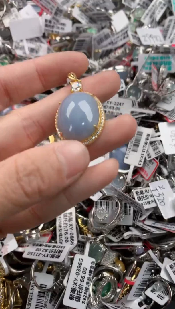 银S925镶嵌戒指翡翠333           8