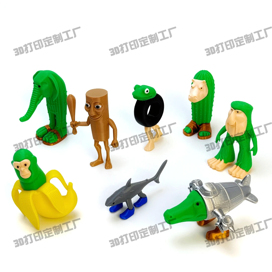 3D打印AI国外山海经木棍人tungtungsahur手办钥匙扣鲨鱼青蛙10cm