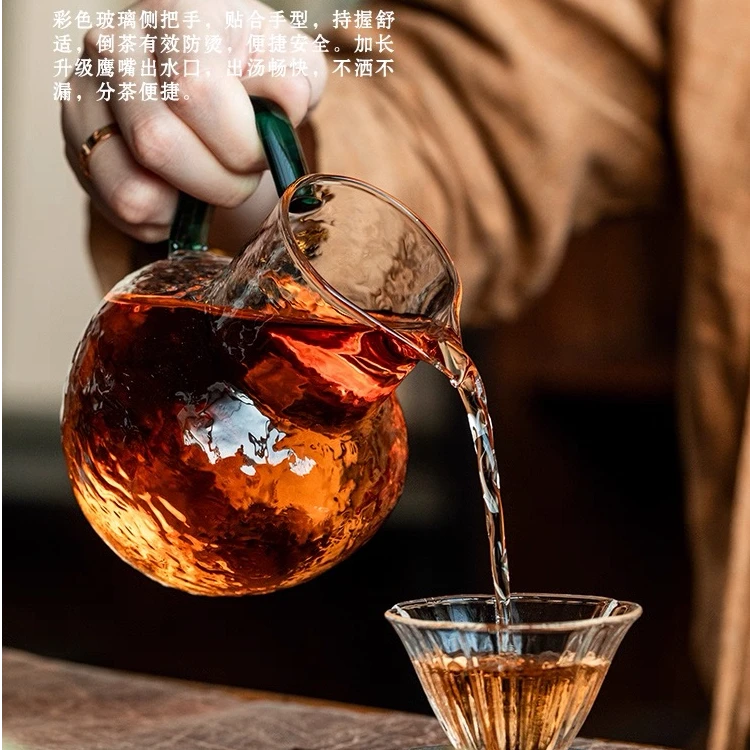 手工手作公道壶新颖造型仿宋公道壶高硼硅健康材质小清新泡茶壶