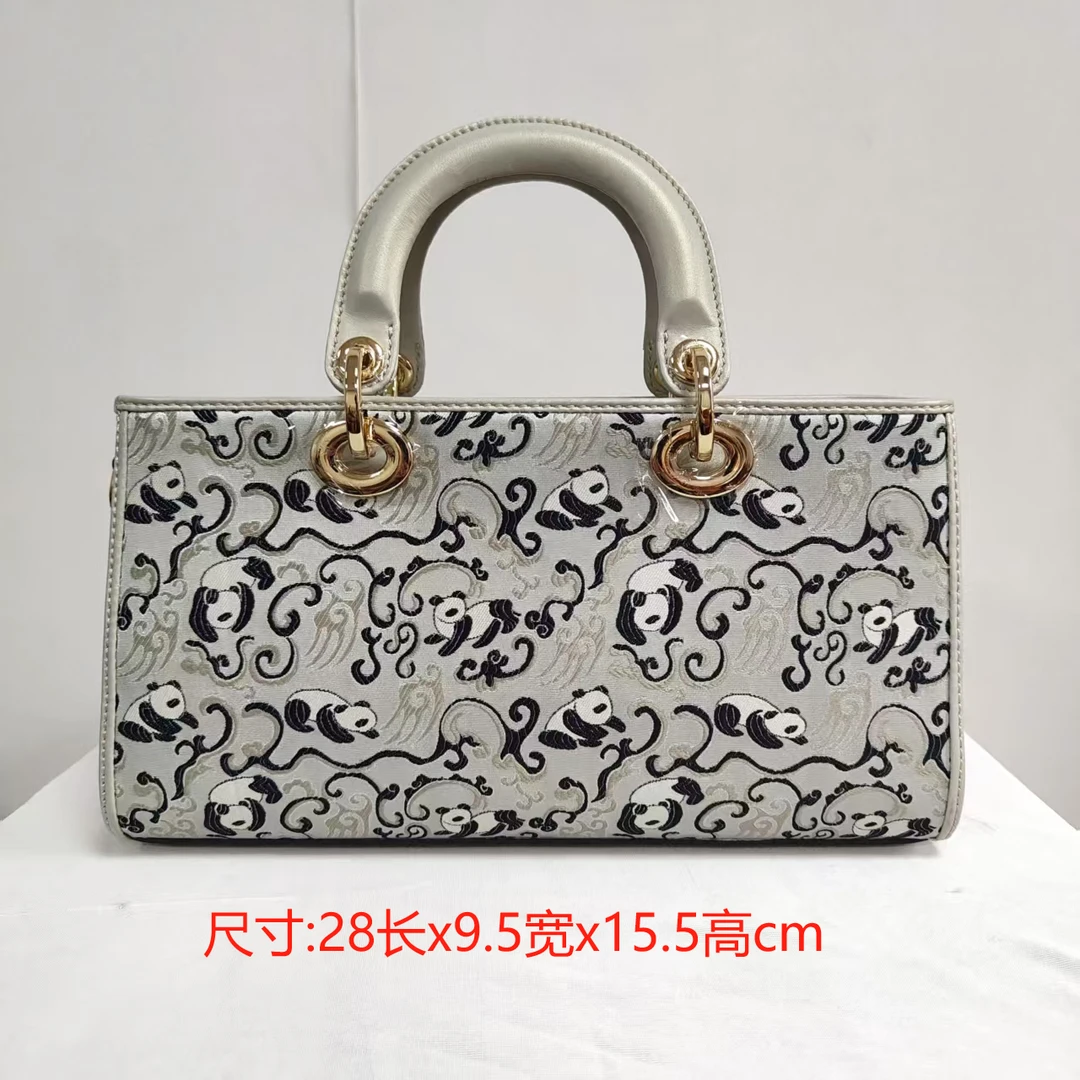 民族蜀锦熊猫手工织戴妃