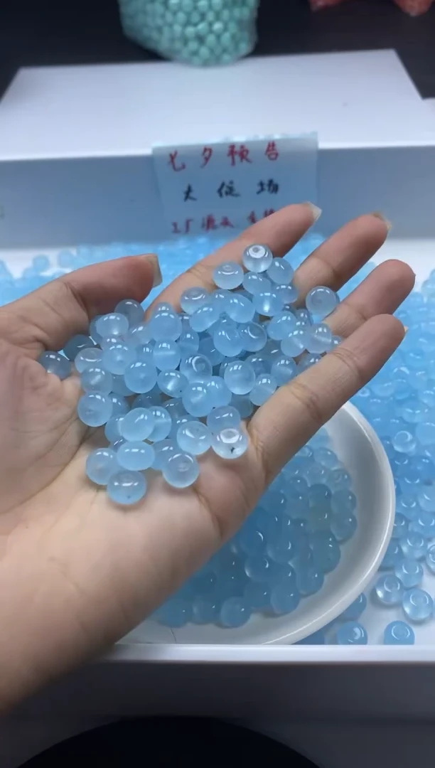 玛瑙/玉髓颈饰未镶嵌w1847海蓝宝算盘8*4mm*30颗