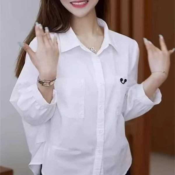 2025春秋新款高级衬衣时尚洋气宽松显瘦百搭九分袖设计感女士衬衫