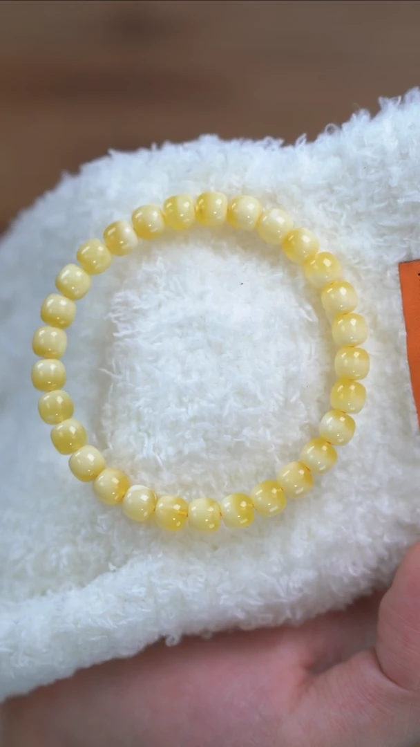 手链琥珀未镶嵌X5 7mm蓝标老型单圈