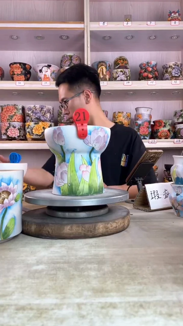 摆件21陶花岛多肉陶瓷花盆罐——微瑕