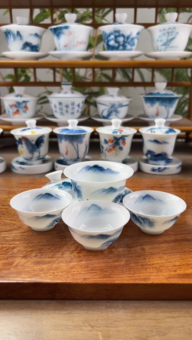 瑕千里江山80ml三才+小玉兰杯3个