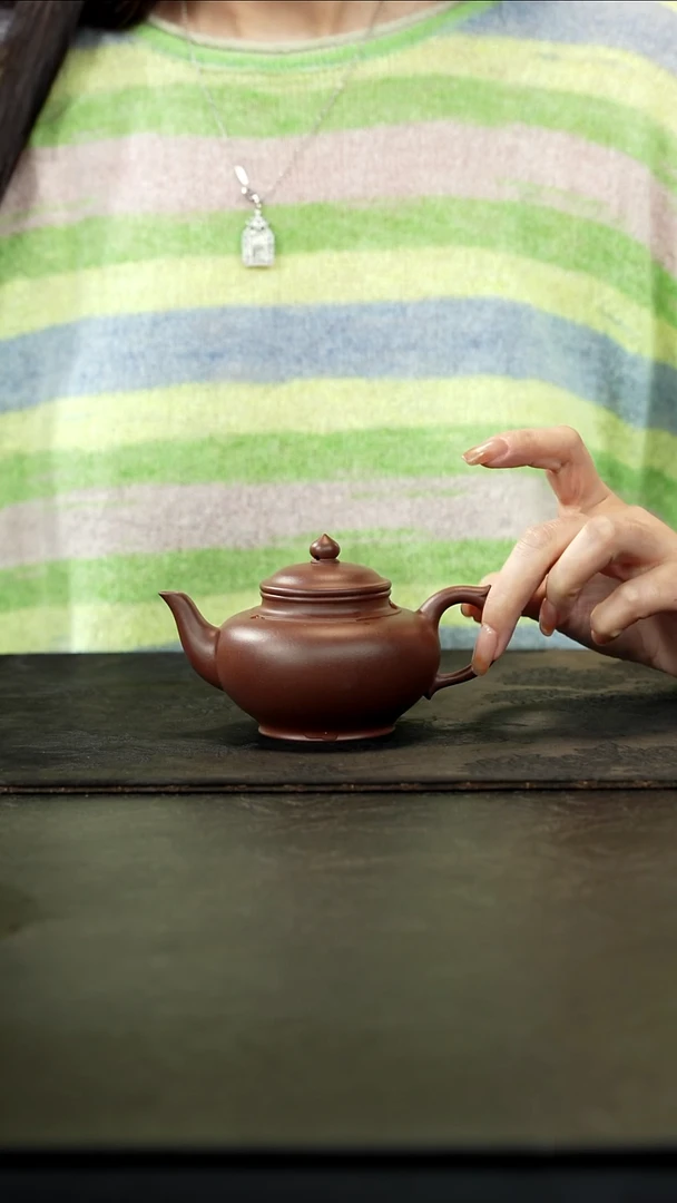 茶壶紫砂笑樱壶180cc老紫泥