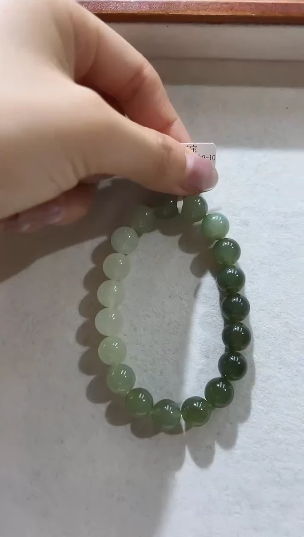 手串未镶嵌和田玉MJJZBTT3927和田玉渐变手串9-10m多样性发一