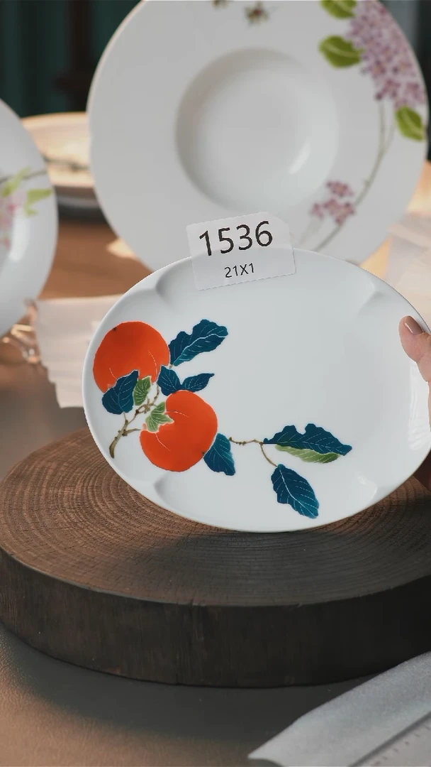 盘手绘釉下彩陶瓷餐具1536