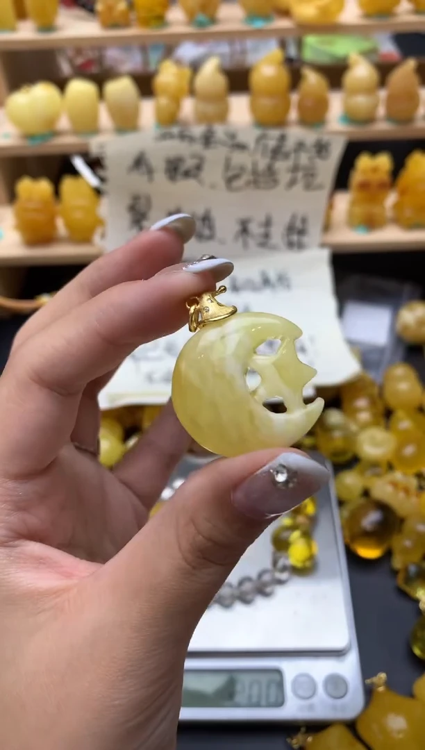 琥珀银S925镶嵌珠宝奇石072琥珀蜜蜡微瑕