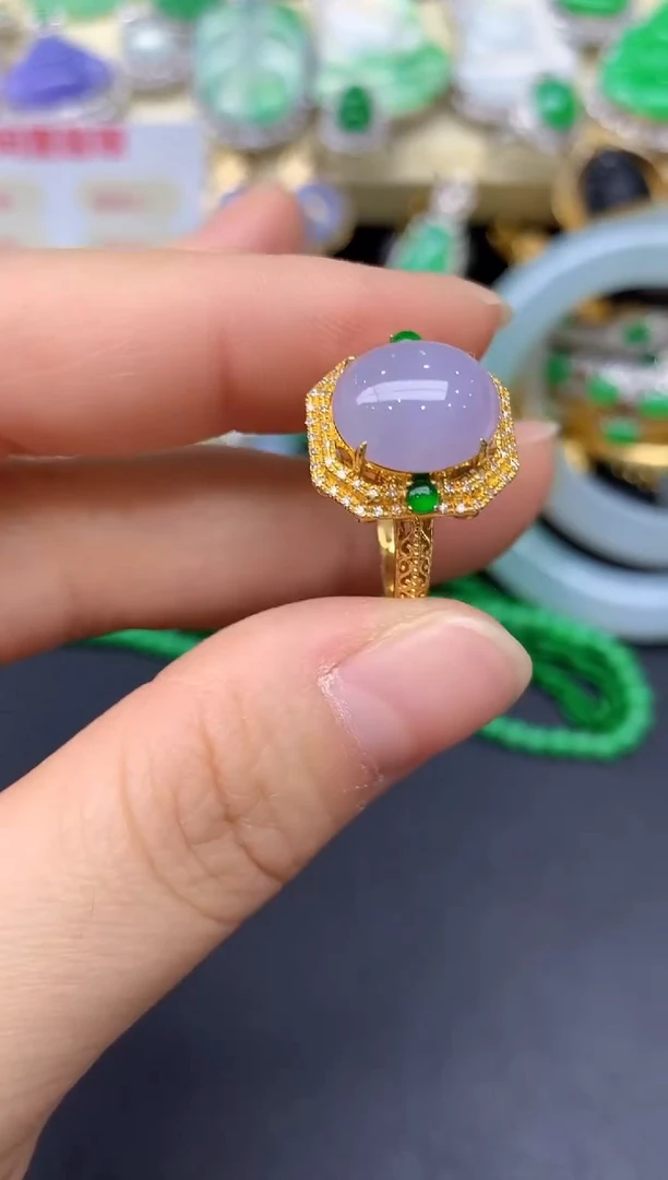 18K金镶嵌戒指翡翠269-翡翠雪姐天天见