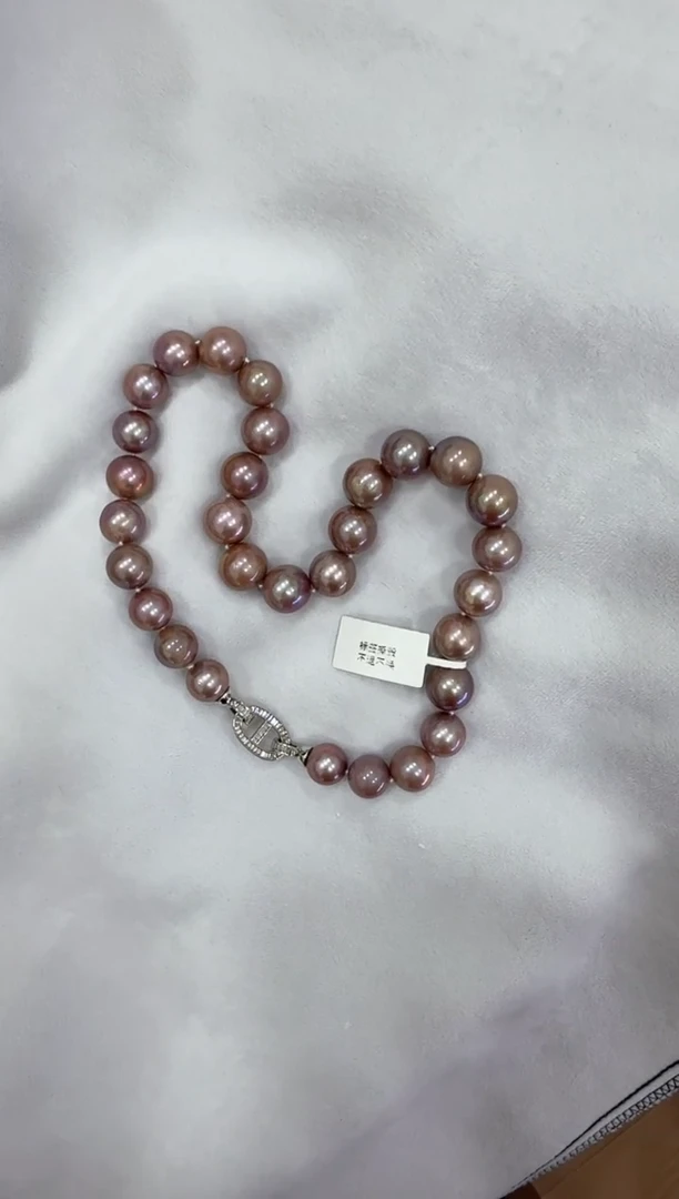 淡水珍珠未镶嵌颈饰妖紫天然珍珠项链