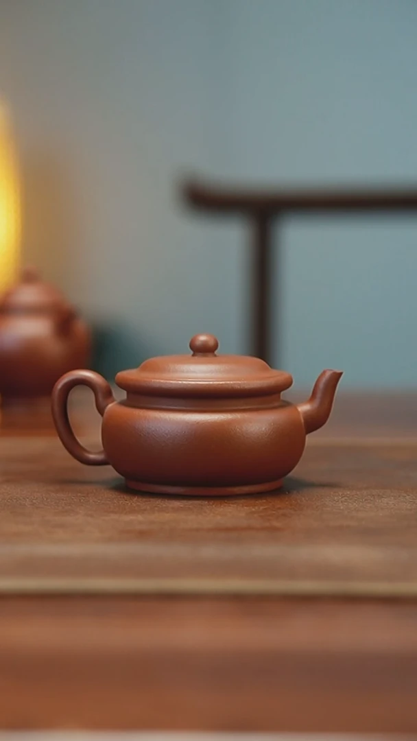 茶壶紫砂明式圆壶半手工130CC瑕疵