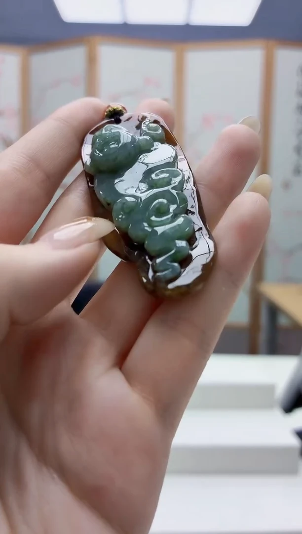 未镶嵌定制翡翠4898jw-毛货挂件19