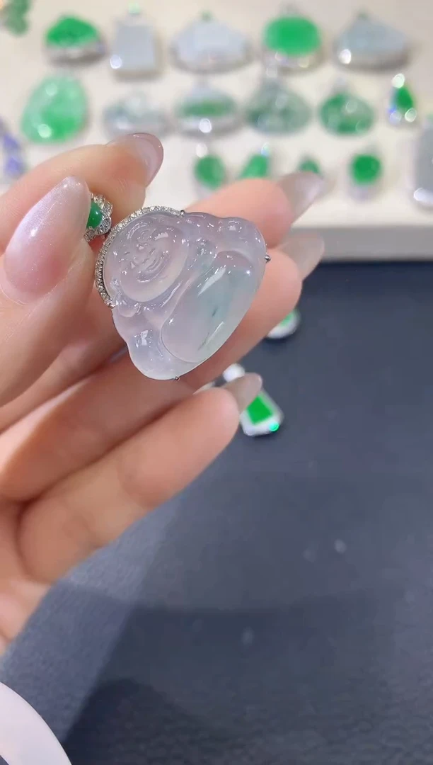 翡翠18K金镶嵌吊坠(不含链)Z28