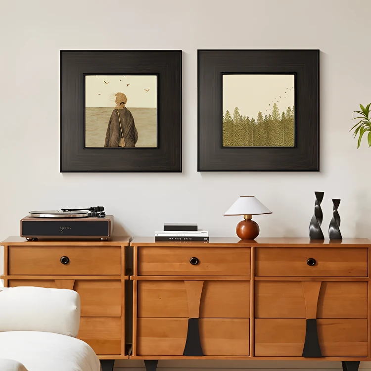 《向远方》法式复古餐厅装饰画中古风景艺术高级感卧室玄关挂画