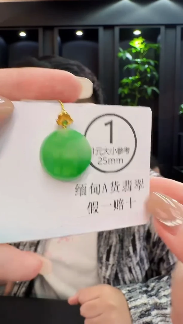 颈饰18K金镶嵌翡翠 缅料A货/支持复检/一件