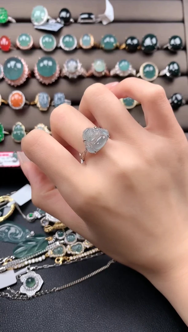 【闪购商品】翡翠戒指银S925镶嵌43243242