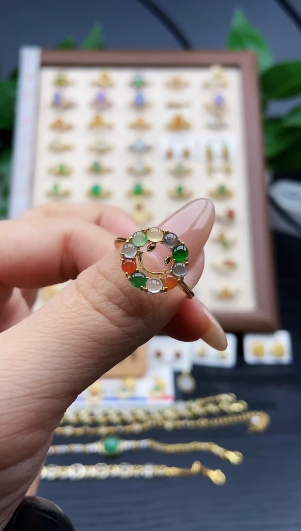 银S925镶嵌戒指翡翠12