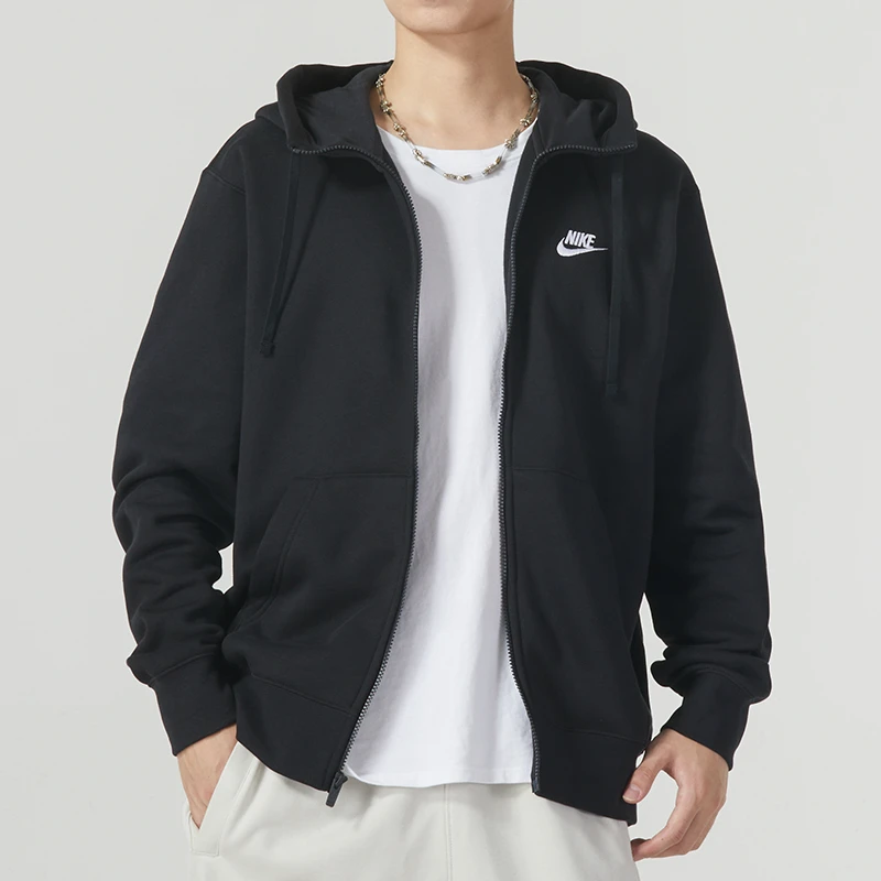 Nike耐克男装上衣2025新款运动服加绒保暖连帽针织休闲夹克BV2646