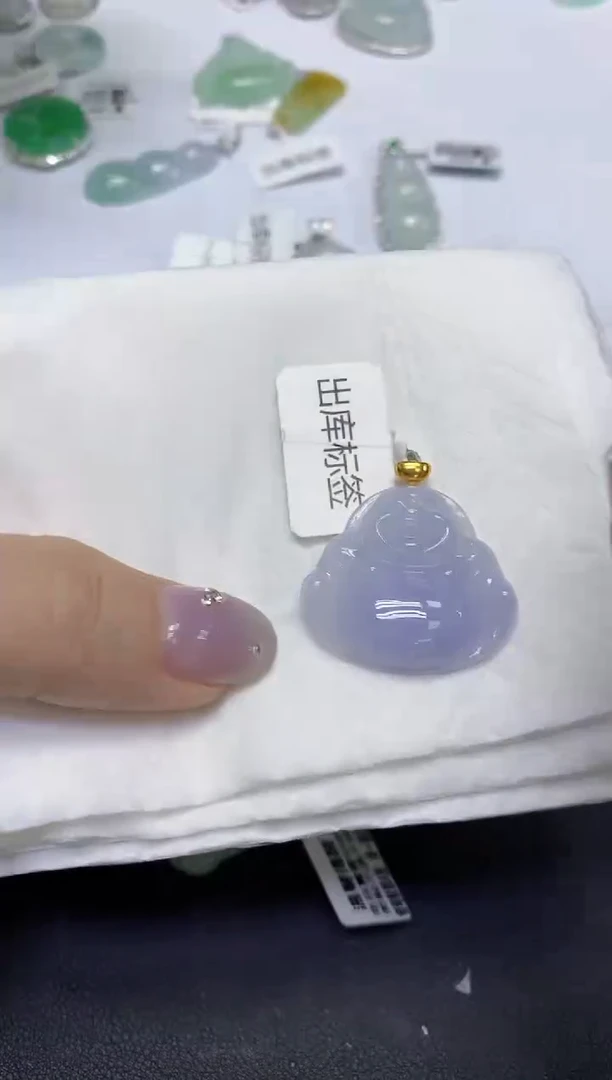 颈饰18K金镶嵌翡翠天然缅甸翡翠A货百元以上9元证书费自理