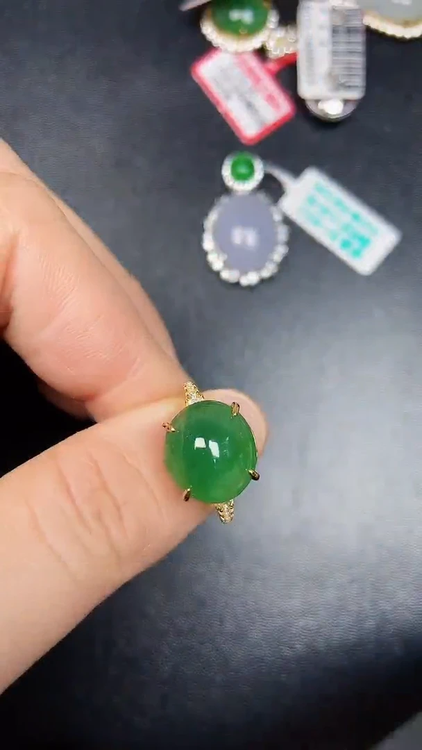 银S925镶嵌戒指翡翠2870