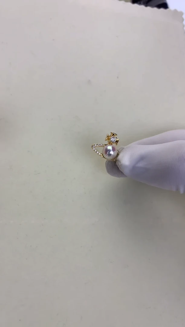 银S925镶嵌DA海水珍珠 GD036 吊坠