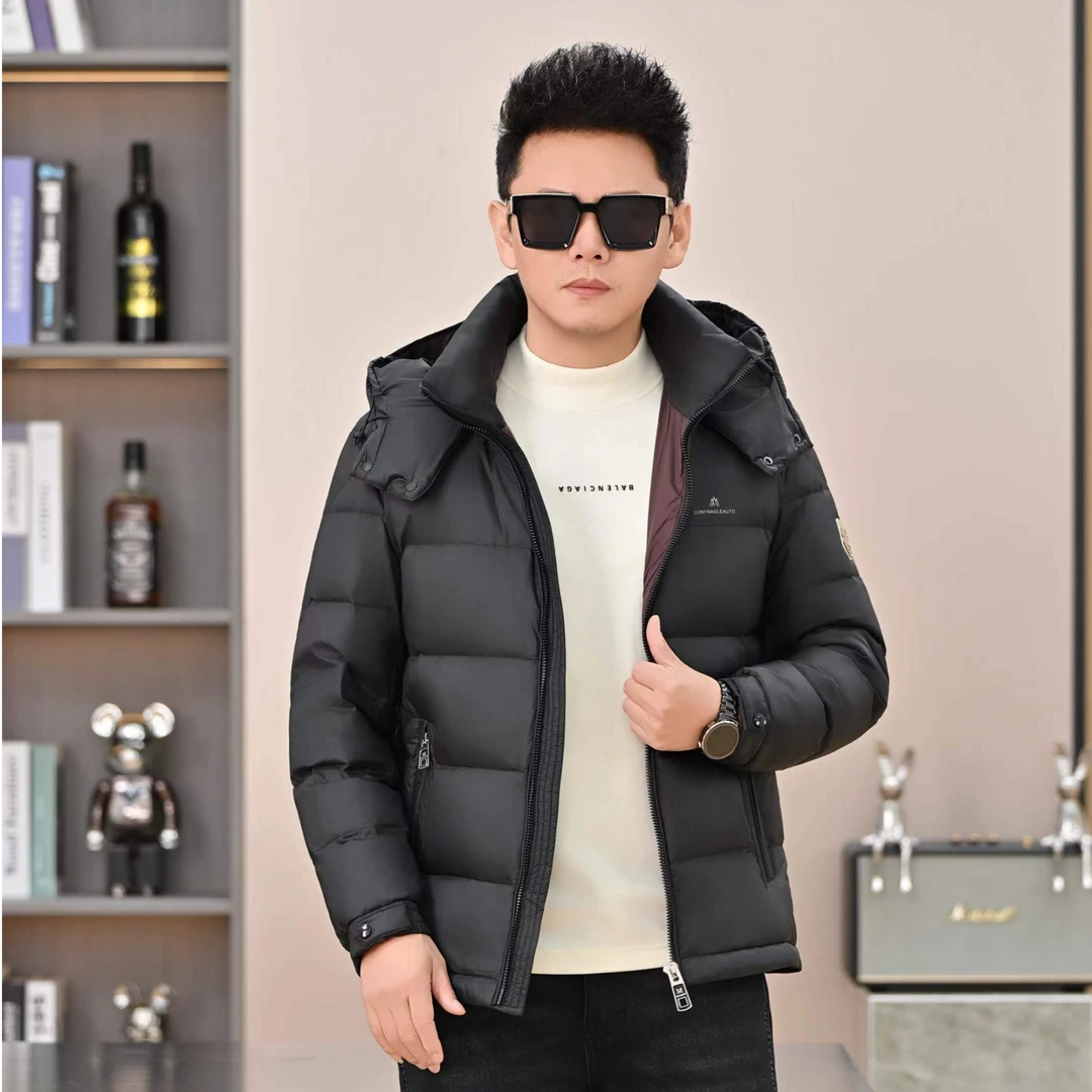 冬季新款男士休闲时尚可脱卸帽羽绒服99038