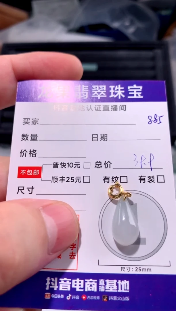 翡翠未镶嵌颈饰水滴885