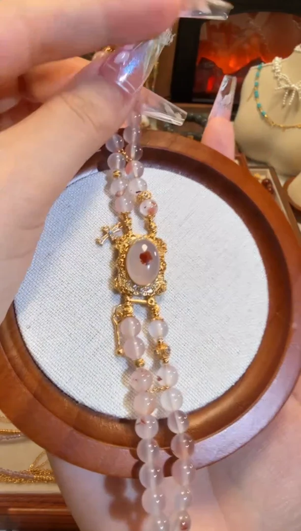 银S925镶嵌手链南红玛瑙双排冰飘