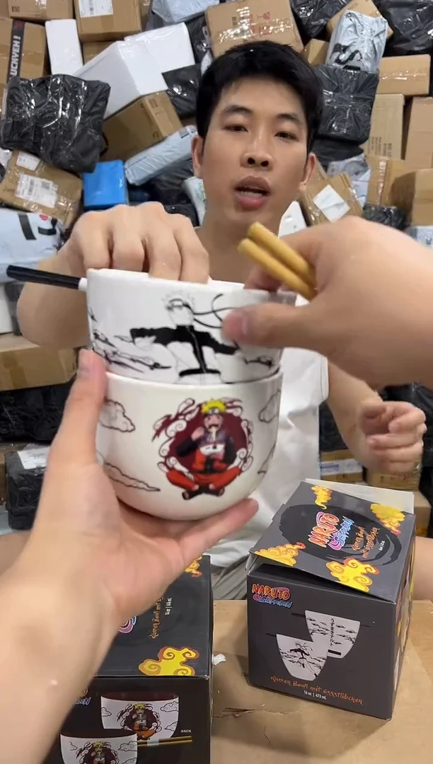 瓷片原盒火影拉面碗2件套