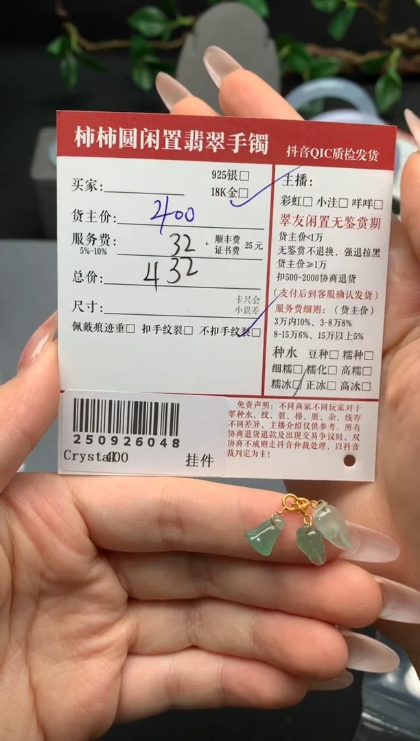 颈饰18K金镶嵌翡翠姐姐250926048