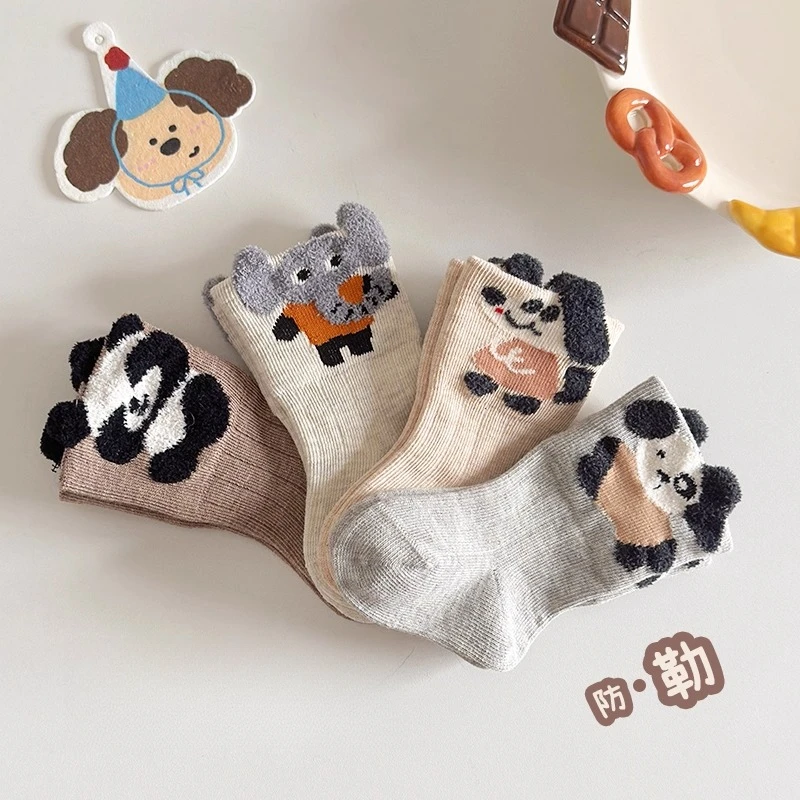 2138婴儿袜子春秋冬款棉不勒腿新生儿宝宝卡通可爱无骨中筒袜
