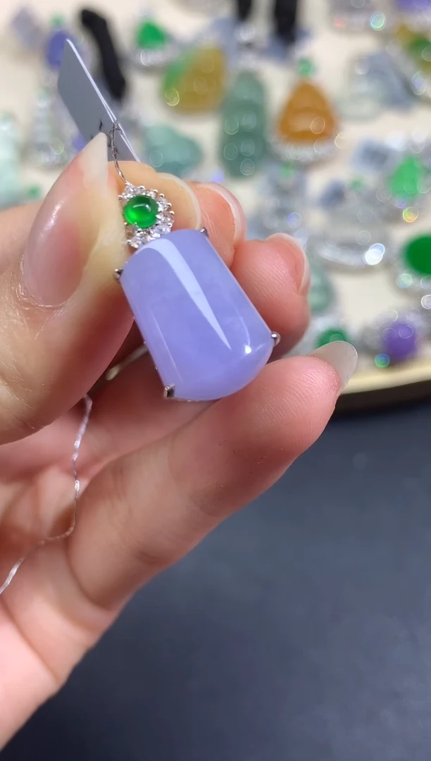 吊坠(不含链)18K金镶嵌翡翠吊坠(不含链)|9800