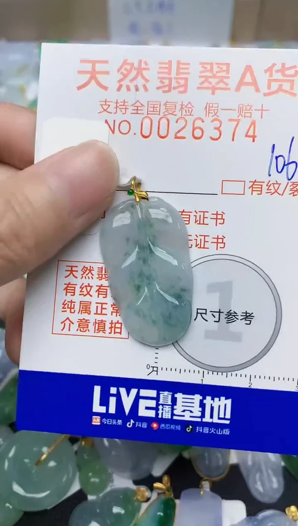 【闪购商品】翡翠颈饰18K金镶嵌106天然翡翠A货  