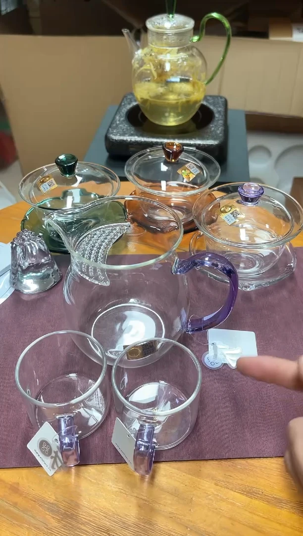 禾器观禄煮茶器浅紫色+清禾杯浅紫色