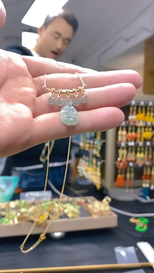 【闪购商品】翡翠耳饰合金284翡翠锁骨链