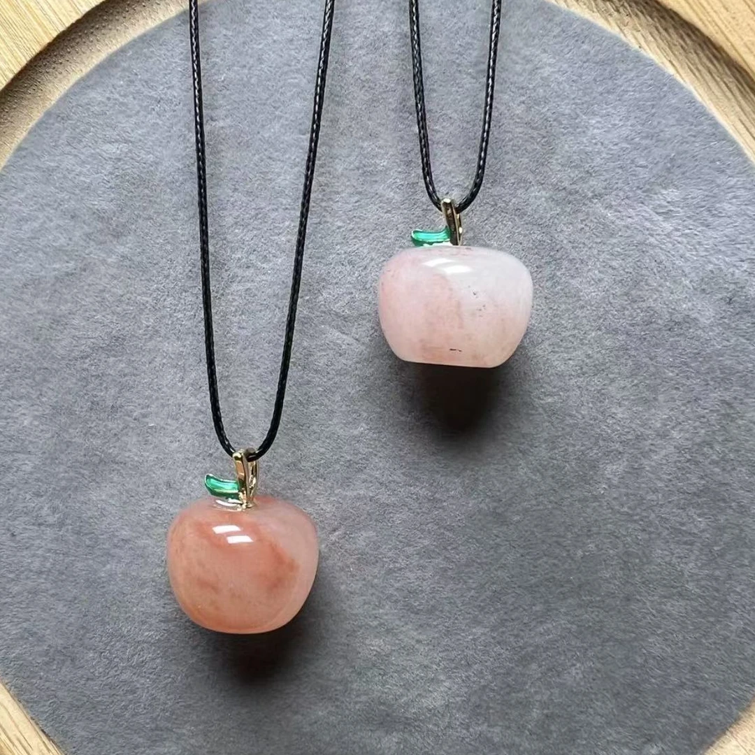 【乐玉禧】母亲节金丝玉桃花酿苹果吊坠美新中式平安果挂坠