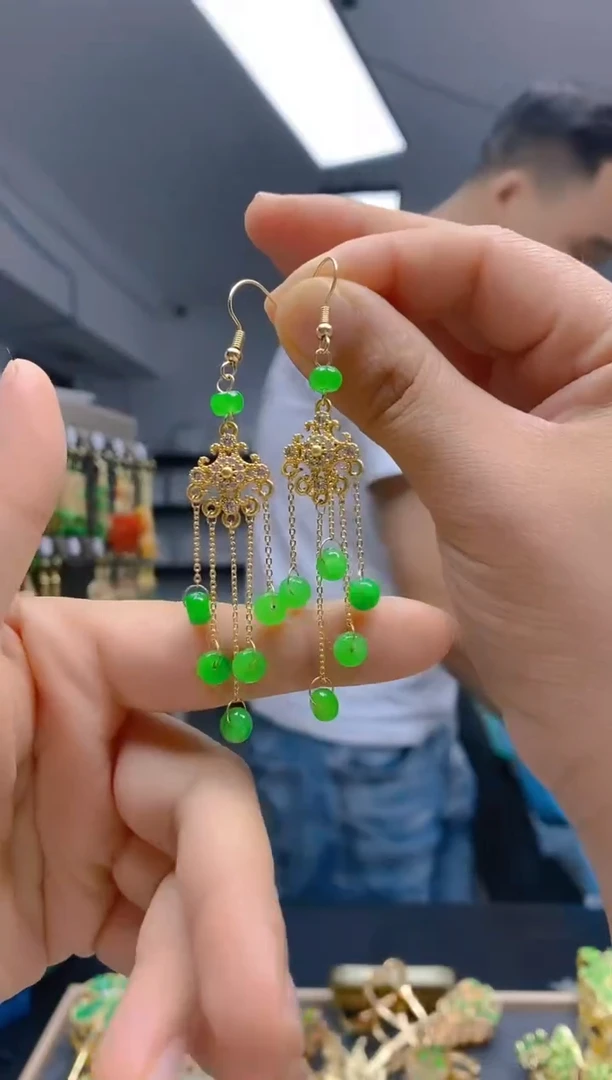 【闪购商品】翡翠耳饰合金147翡翠耳钩