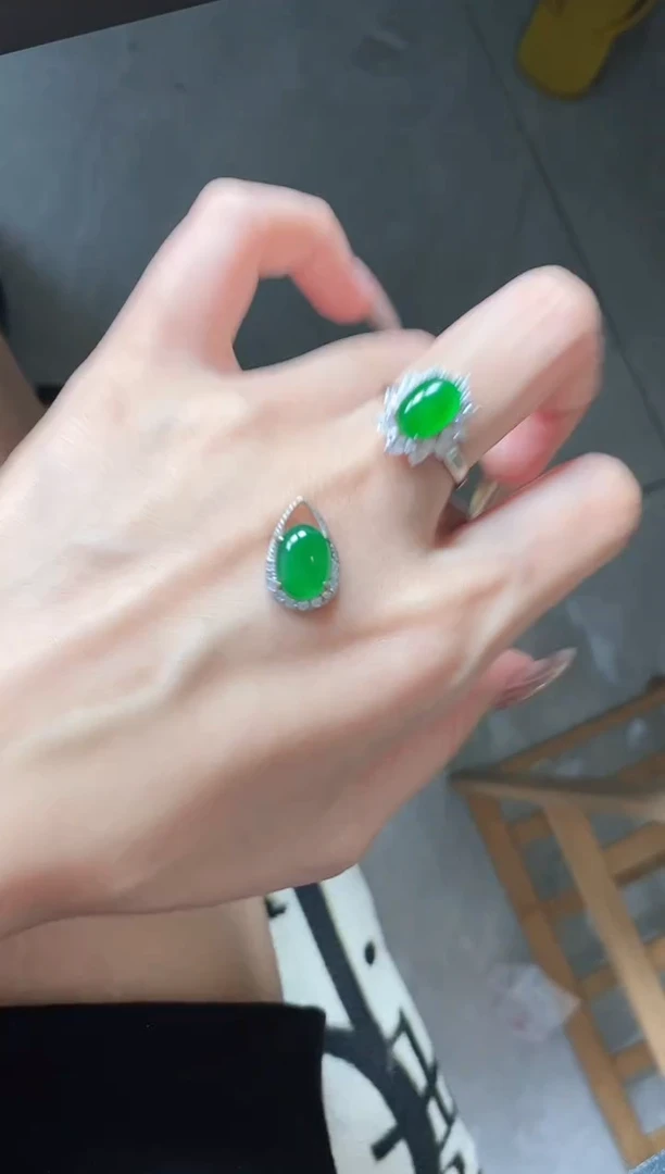 银S925镶嵌戒指翡翠51151