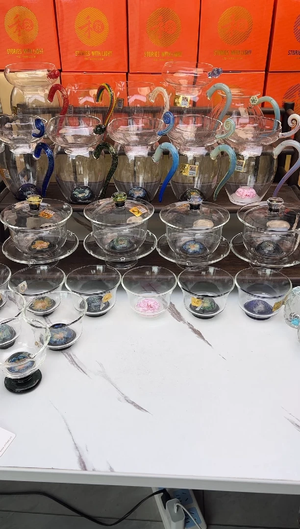 手工艺品玻璃禾器淡然墨绿色