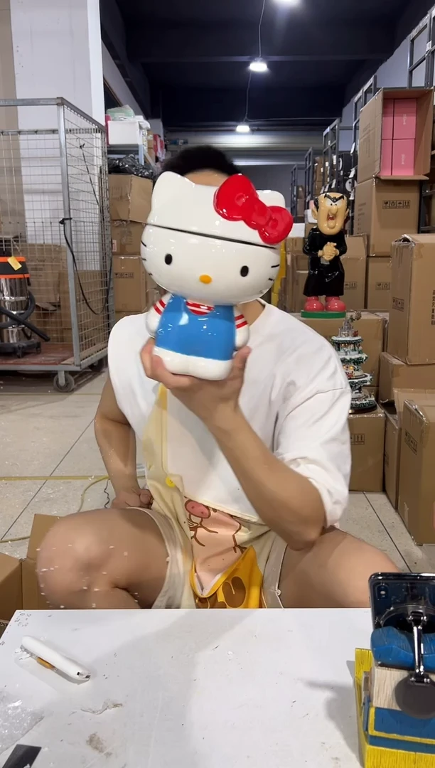 瓷片立体条纹kt全身储物罐