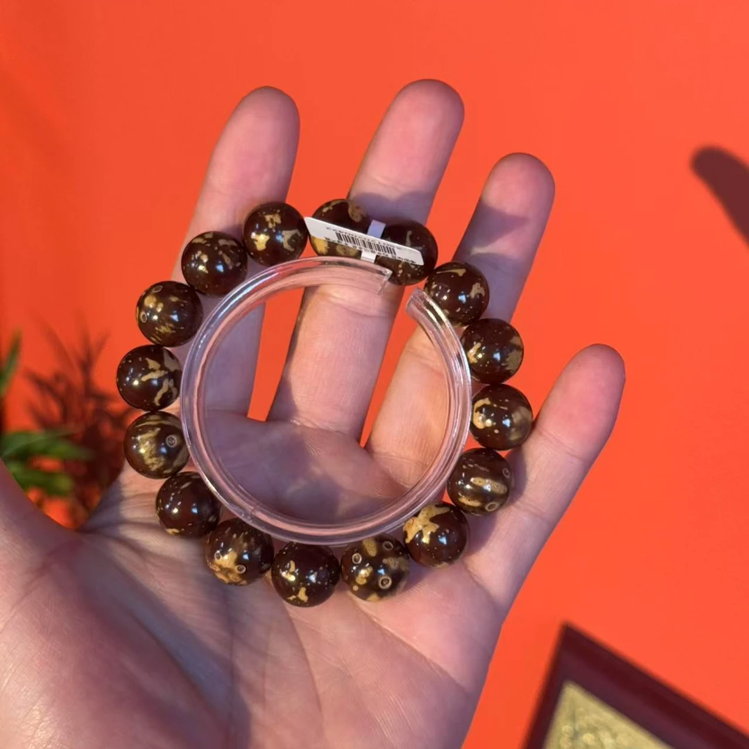 0422紫金鼠手串巧克力黑金熊猫光珠14mm