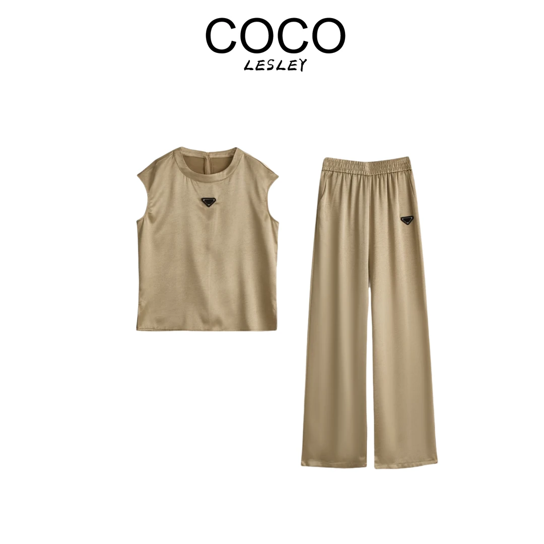 【COCO LESLEY】三角标低调奢华时尚摩登风无袖上衣套装msl212