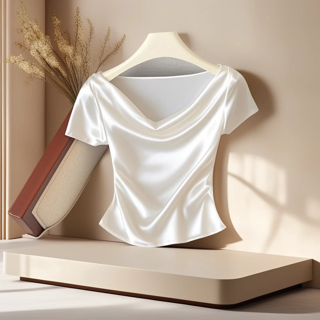 新款夏季时尚气质显瘦漂亮洋气T恤独特设计感短袖上衣超好看荡领