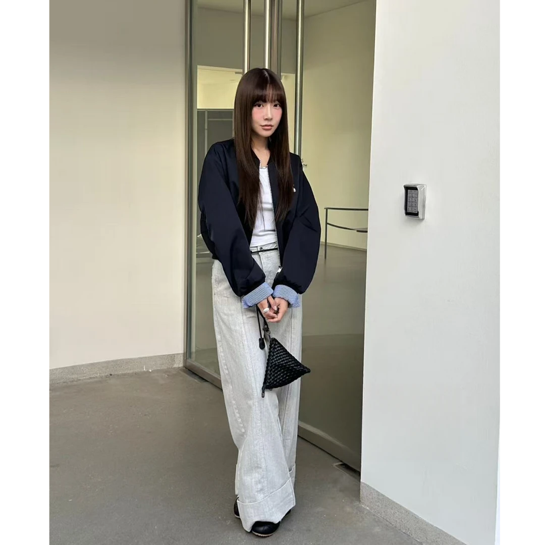 【no退no换 谨慎下单】袖口条纹拼接短款外套 9587