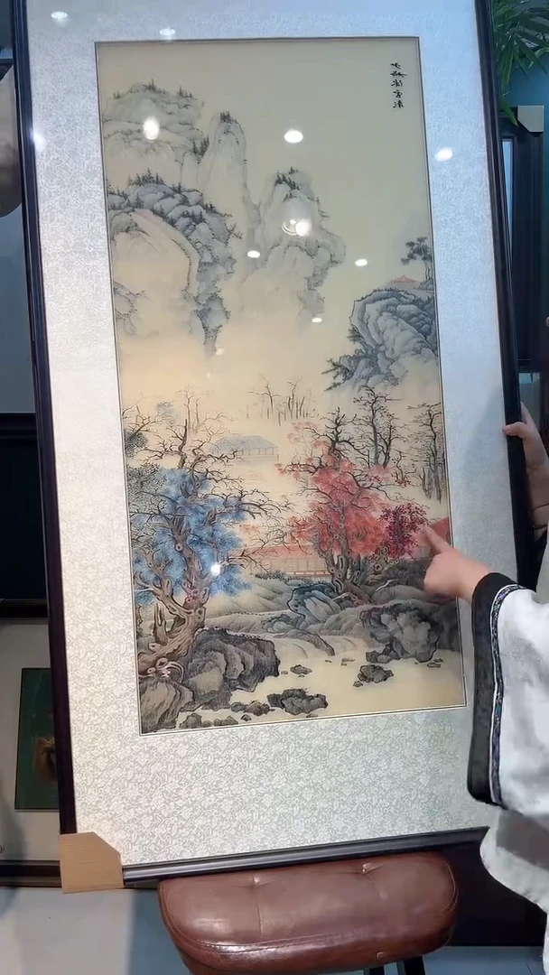 横款非遗苏绣手工刺绣装饰画不包邮