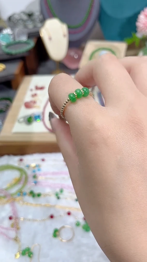 【闪购商品】翡翠戒指14K金镶嵌三生三世49