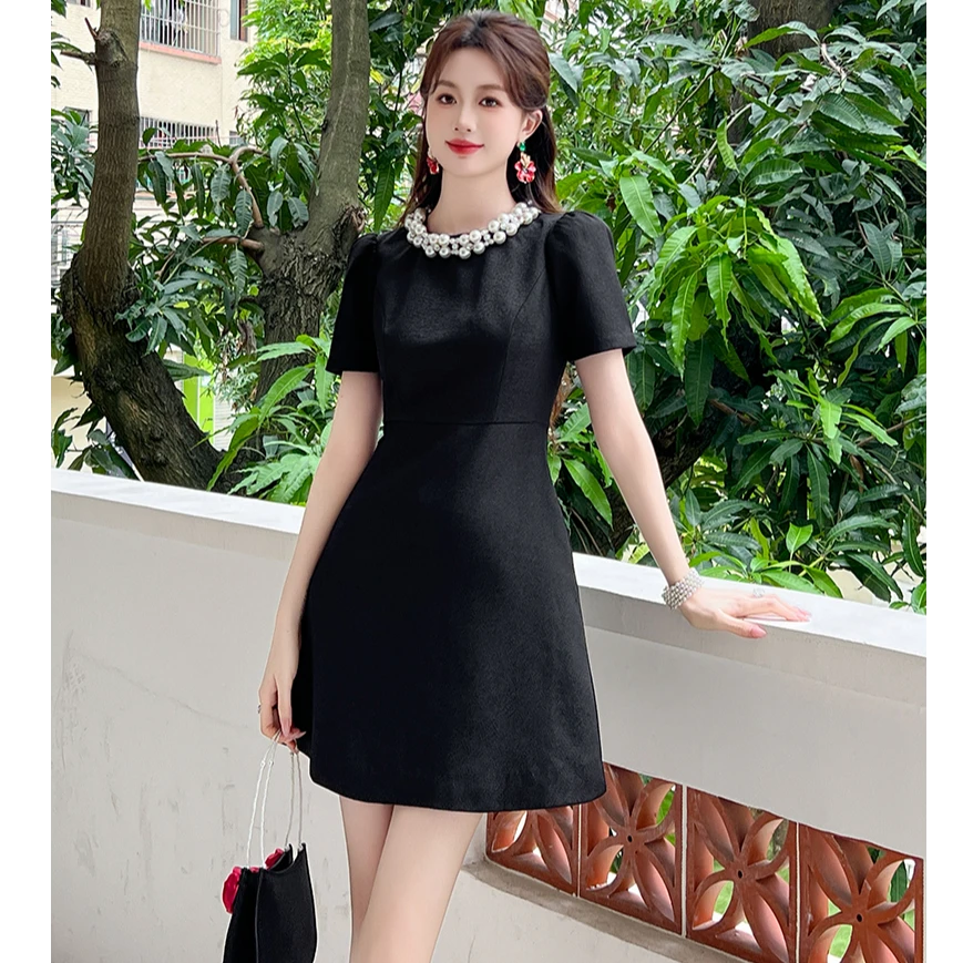 Pretty小众设计师品牌江江定制 白色气质夏季连衣裙21251